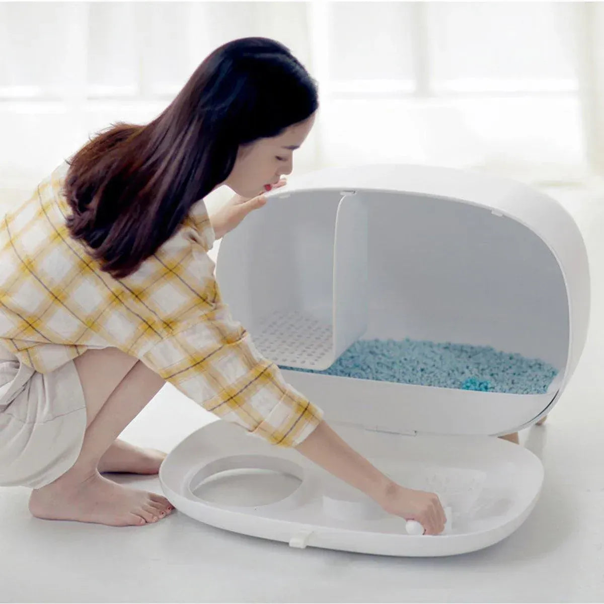 Spud Jax Petshop Cat Litter Box Semi-closed Cat Supplies Cat Toilet Drawer Large Cat Litter Box - White Cat Litter Box Semi-closed Cat Supplies Cat Toilet Drawer Large Cat Litter Box - White Pet Care > Cat Supplies > Cat Litter