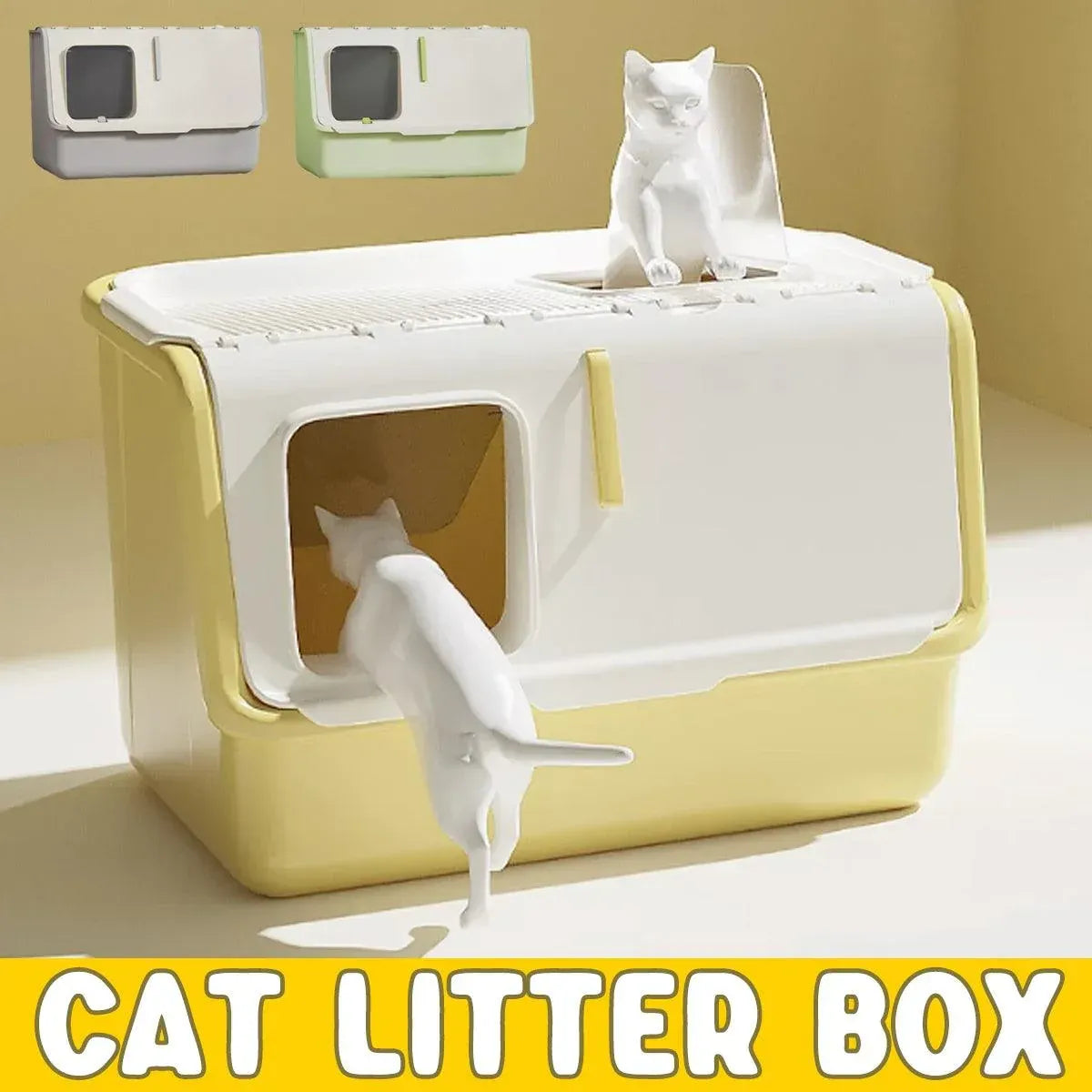 Spud Jax Petshop Large Fully Enclosed Cat Litter Box with Lid Odor Control Litter Pan for Cats - Yellow Large Fully Enclosed Cat Litter Box with Lid Odor Control Litter Pan for Cats - Yellow Pet Care > Cat Supplies > Cat Litter