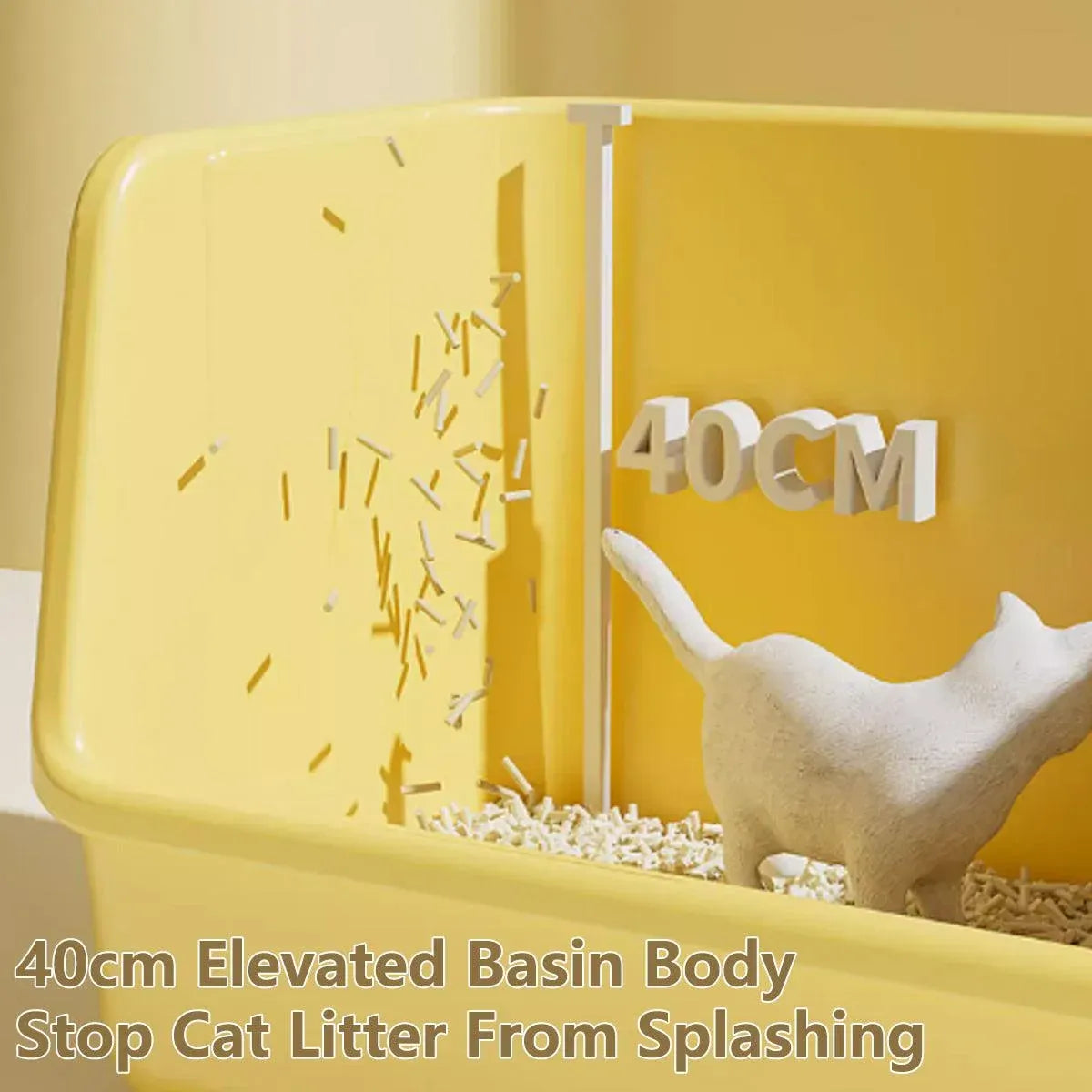 Spud Jax Petshop Large Fully Enclosed Cat Litter Box with Lid Odor Control Litter Pan for Cats - Yellow Large Fully Enclosed Cat Litter Box with Lid Odor Control Litter Pan for Cats - Yellow Pet Care > Cat Supplies > Cat Litter
