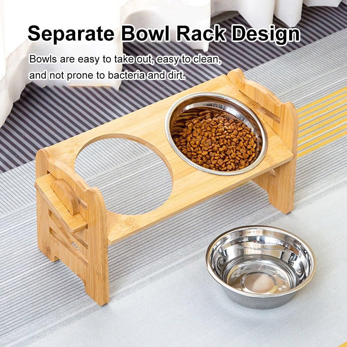 Spud Jax Petshop Wood Adjustable Elevated Raised Pet Dog Feeder Stainless Steel Bowl Water Stand Wood Adjustable Elevated Raised Pet Dog Feeder Stainless Steel Bowl Water Stand Pet Care > Dog Supplies > Dog Bowls, Feeders & Waterers