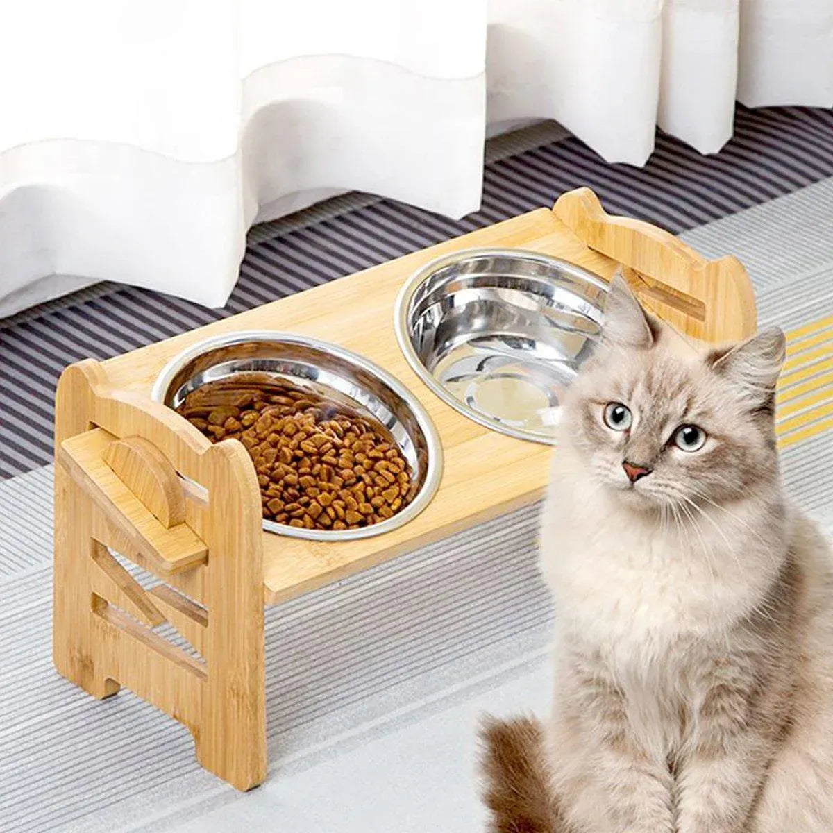 Spud Jax Petshop Wood Adjustable Elevated Raised Pet Dog Feeder Stainless Steel Bowl Water Stand Wood Adjustable Elevated Raised Pet Dog Feeder Stainless Steel Bowl Water Stand Pet Care > Dog Supplies > Dog Bowls, Feeders & Waterers