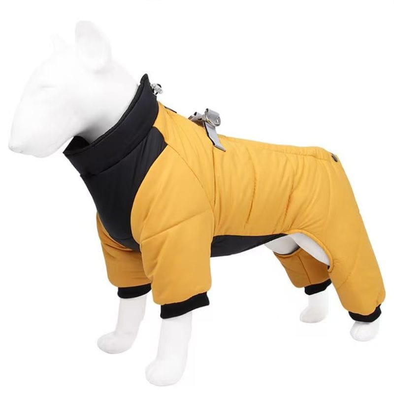 Spud Jax Petshop Yellow S size Winter Dog Jumpsuit Coat – Waterproof Four-Leg Pet Jacket with Reflective Harness Clip, Windproof Warm Padded Puppy Snowsuit, Adjustable Polyester Dog Clothing for Small to Medium Dogs Yellow S size Winter Dog Jumpsuit Coat – Waterproof Four-Leg Pet Jacket with Reflective Harness Clip, Windproof Warm Padded Puppy Snowsuit, Adjustable Polyester Dog Clothing for Small to Medium Dogs Pet Care > Dog Supplies > Dog Apparel
