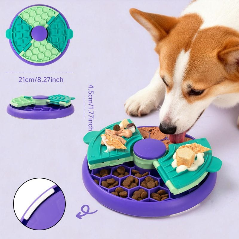 Spud Jax Petshop 3-in-1 Pet Puzzle Slow Feeder Bowl with Multi-Level Rotating Disk - Purple-green 3-in-1 Pet Puzzle Slow Feeder Bowl with Multi-Level Rotating Disk - Purple-green Pet Care > Dog Supplies > Dog Bowls, Feeders & Waterers