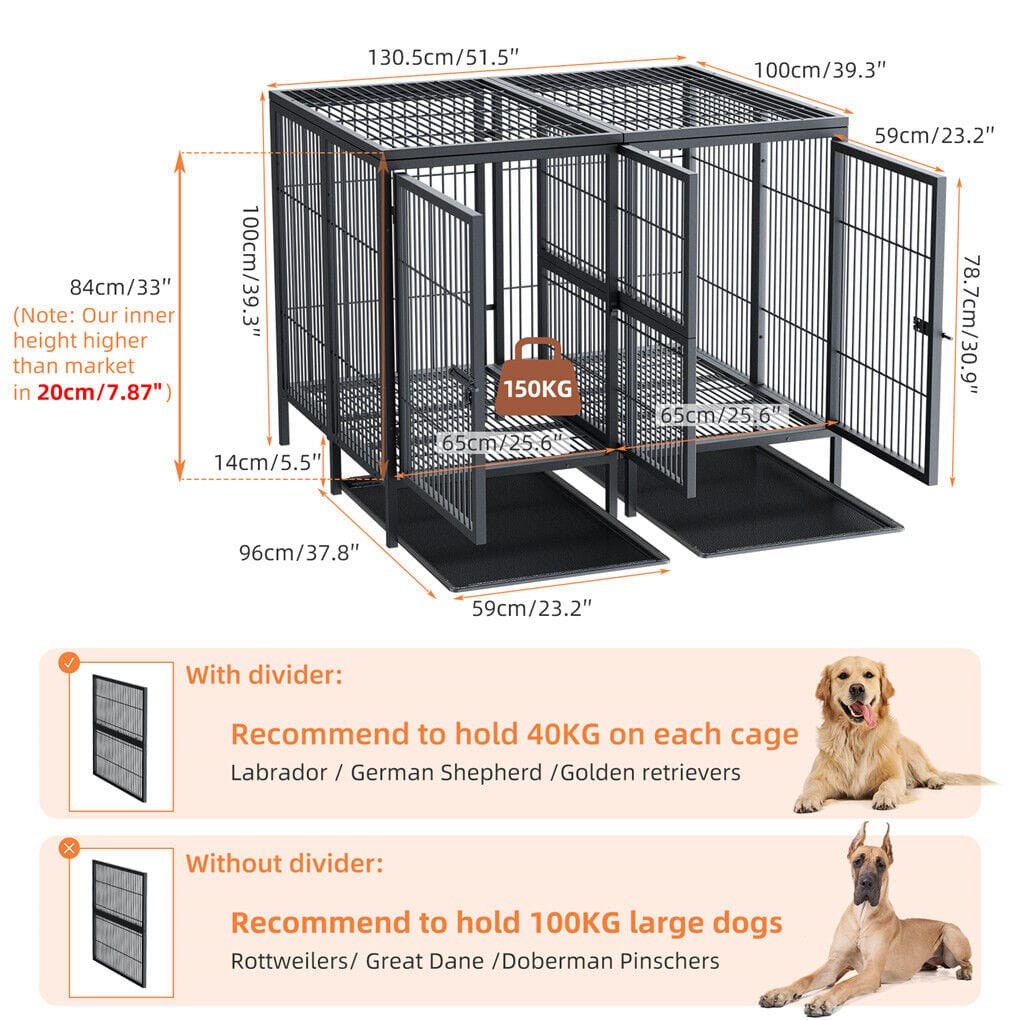 Spud Jax Petshop 52 XXXL Heavy Duty Dog Cage Large Breed Kennel on Wheels 52 XXXL Heavy Duty Dog Cage Large Breed Kennel on Wheels Pet Care > Dog Supplies > Dog Kennels