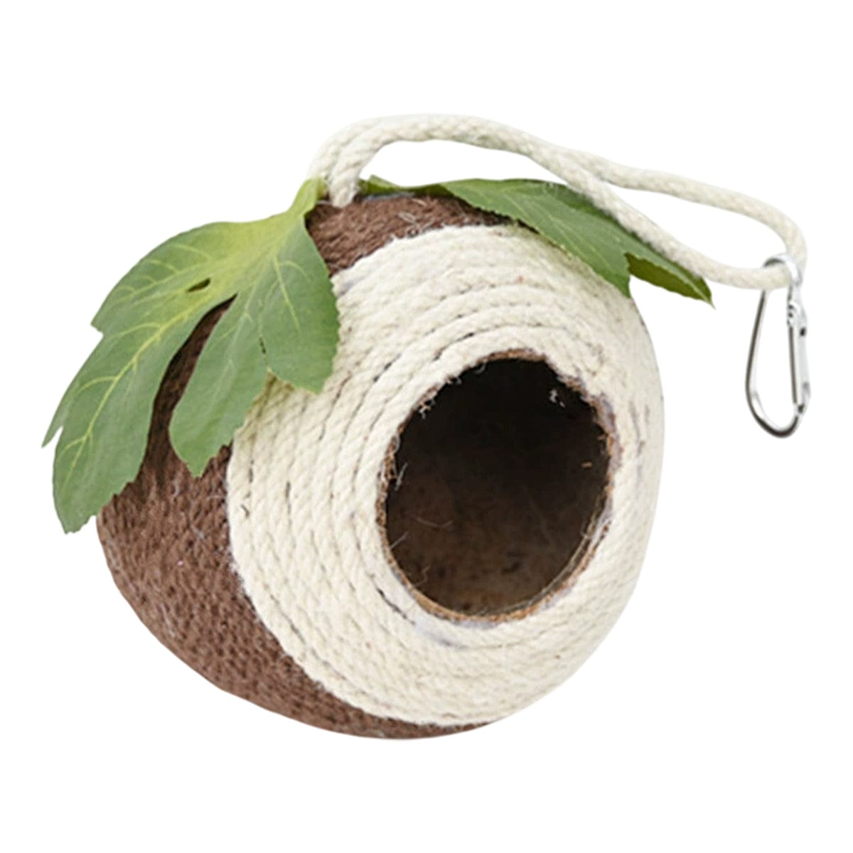 Spud Jax Petshop Bird Nest Parrot Nest Coconut Shell Braided Twine Colourful Cage Hanging Bed - White-Brown-Screw Model Bird Nest Parrot Nest Coconut Shell Braided Twine Colourful Cage Hanging Bed - White-Brown-Screw Model Pet Care > Bird > Bird Cage Accessories