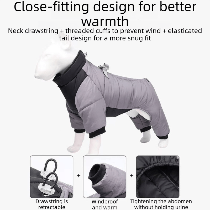 Spud Jax Petshop Blue S size Winter Dog Jumpsuit Coat – Waterproof Four-Leg Pet Jacket with Reflective Harness Clip, Windproof Warm Padded Puppy Snowsuit, Adjustable Polyester Dog Clothing for Small to Medium Dogs Blue S size Winter Dog Jumpsuit Coat – Waterproof Four-Leg Pet Jacket with Reflective Harness Clip, Windproof Warm Padded Puppy Snowsuit, Adjustable Polyester Dog Clothing for Small to Medium Dogs Pet Care > Dog Supplies > Dog Apparel