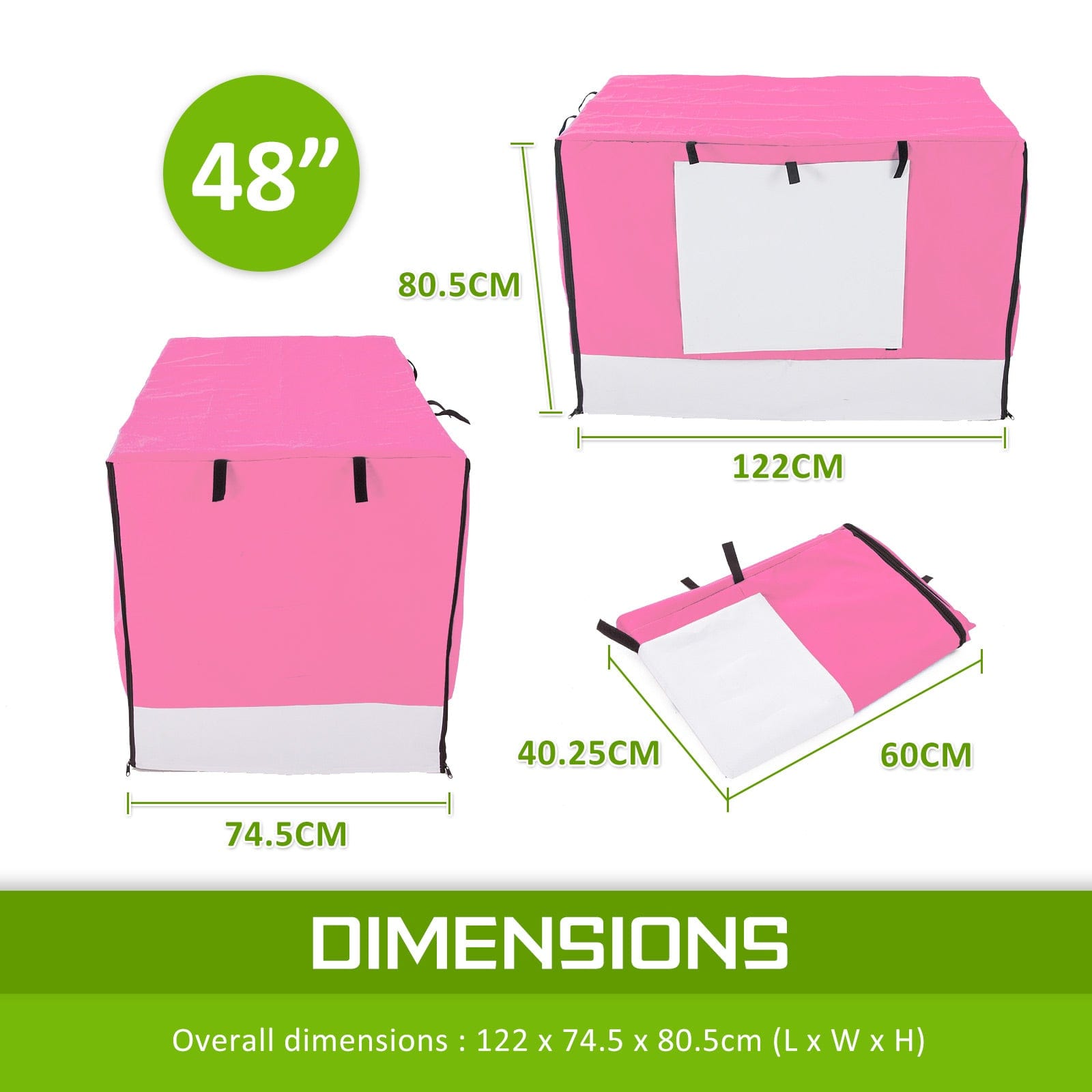 Spud Jax Petshop Cage Cover Enclosure for Wire Dog Cage Crate 48in PINK Pet Care > Dog Supplies