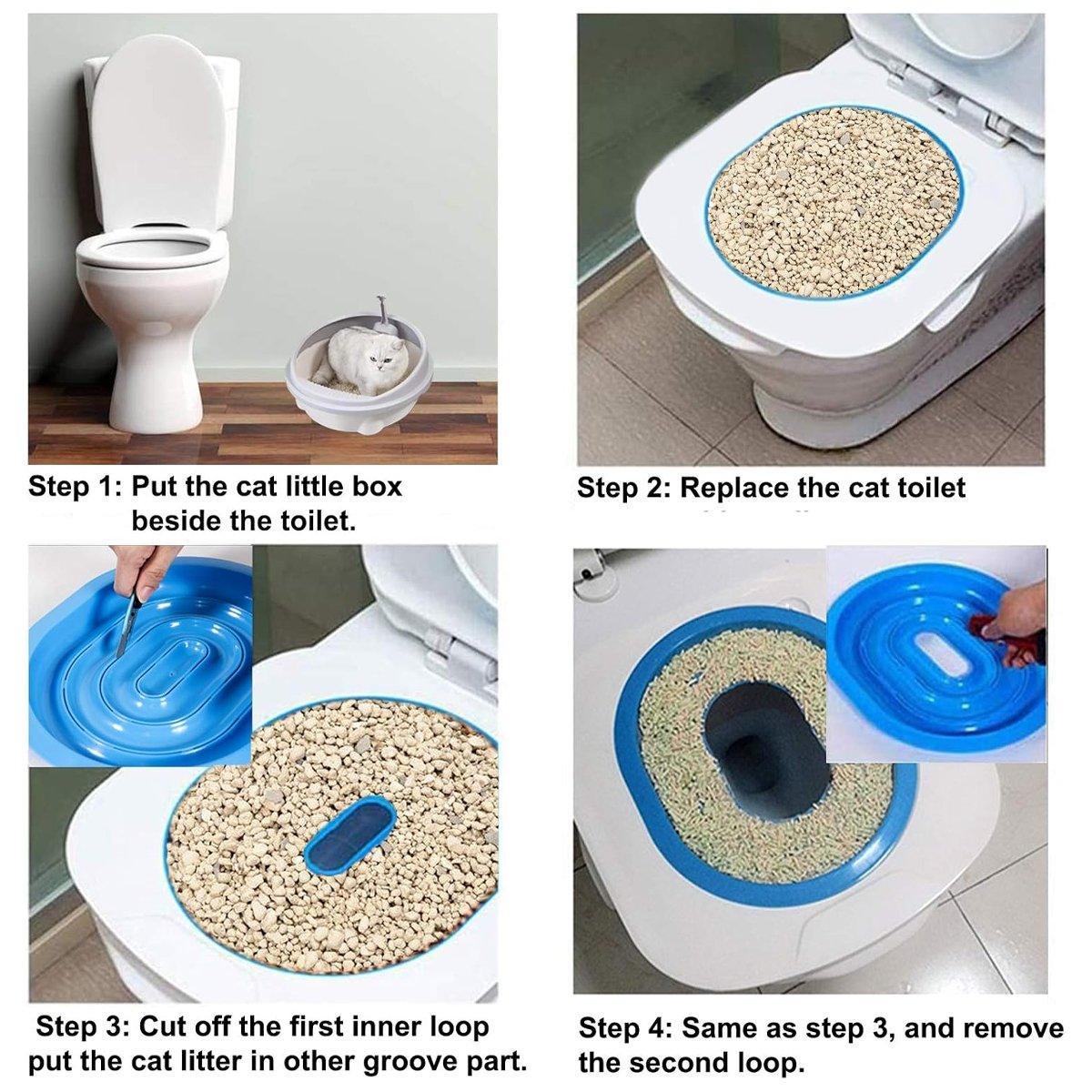 Spud Jax Petshop Cat Toilet Seat Trainer Kit Easy Toilet Training System for Cats Kittens Cat Toilet Seat Trainer Kit Easy Toilet Training System for Cats Kittens Pet Care > Cat Supplies > Cat Litter