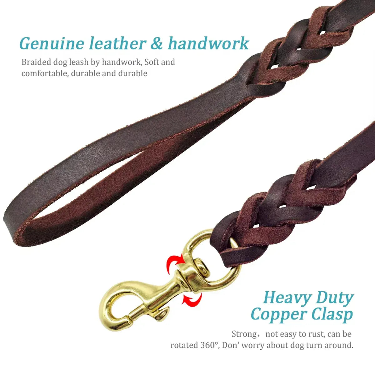 Spud Jax Petshop Dog Leash Cowhide Lead Heavy Duty Leather M Size Brown For Walking Training - Black Dog Leash Cowhide Lead Heavy Duty Leather M Size Brown For Walking Training - Black Pet Care > Dog Supplies > Dog Collars, Leads & Harnesses
