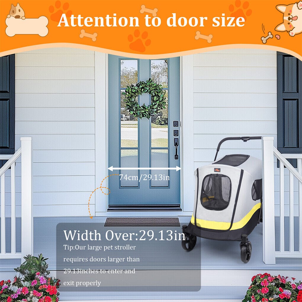 Spud Jax Petshop Dog Stroller w/ Rain Cover Foldable Pet Cart Dog Stroller w/ Rain Cover Foldable Pet Cart Pet Care > Cat Supplies > Cat Carriers & Crates