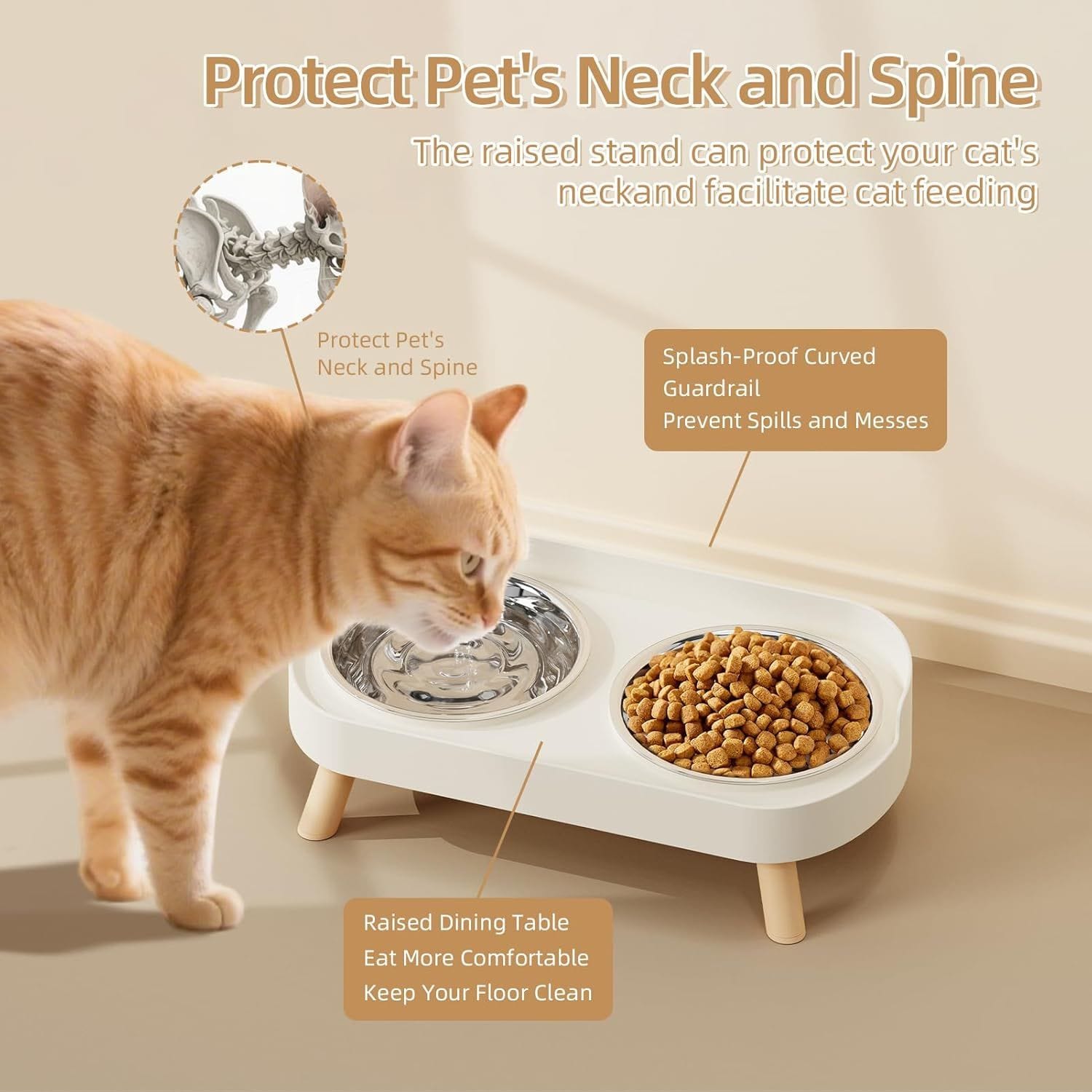 Spud Jax Petshop Elevated Cat Bowl Elevated Cat Bowl Pet Care > Dog Supplies > Dog Bowls, Feeders & Waterers