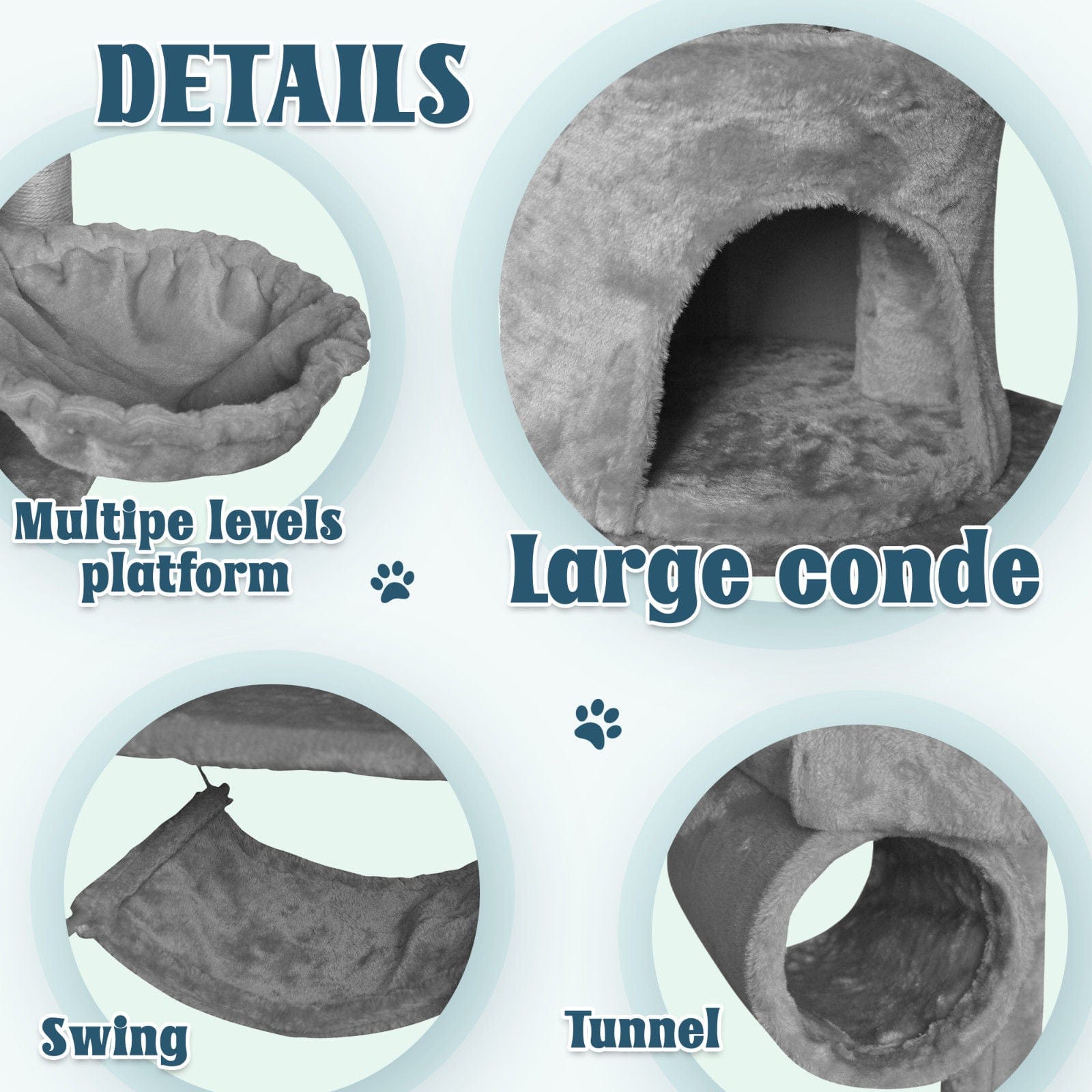 Spud Jax Petshop Grey Cat Tree Tower Condo Scratching Post Bed Stand 1.4M Grey Cat Tree Tower Condo Scratching Post Bed Stand 1.4M Pet Care > Cat Supplies > Cat Scratching Posts