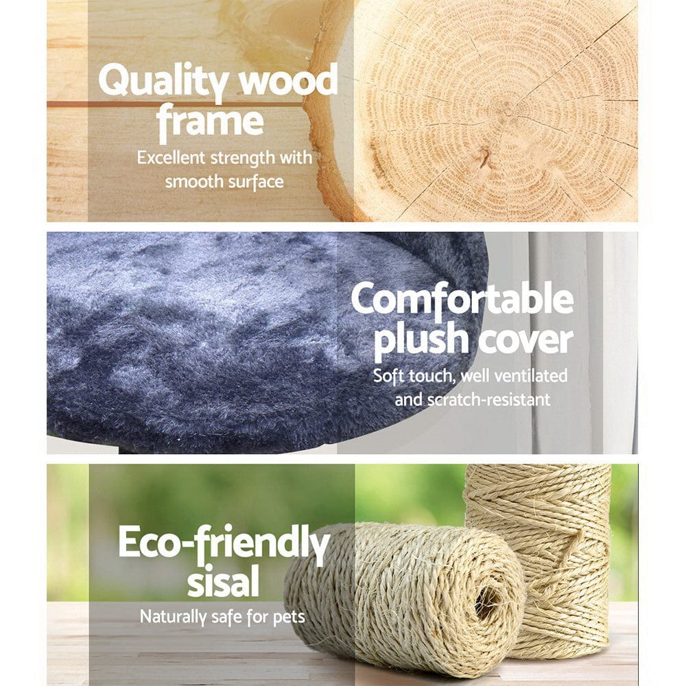 Spud Jax Petshop i.Pet Cat Tree 100cm Trees Scratching Post Scratcher Tower Condo House Furniture Wood Steps Pet Care