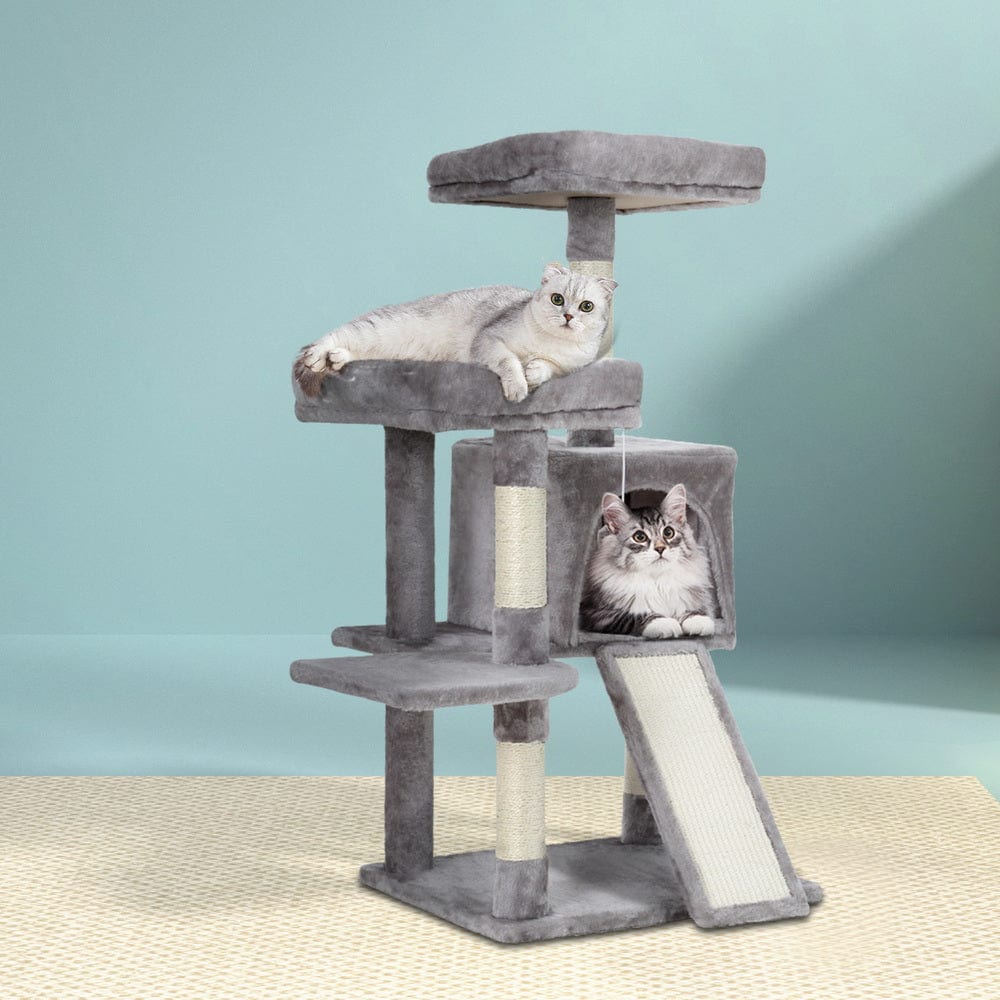 Spud Jax Petshop i.Pet Cat Tree 103cm Tower Scratching Post Scratcher Wood Condo House Trees Grey Pet Care > Cat Supplies > Cat Scratching Posts