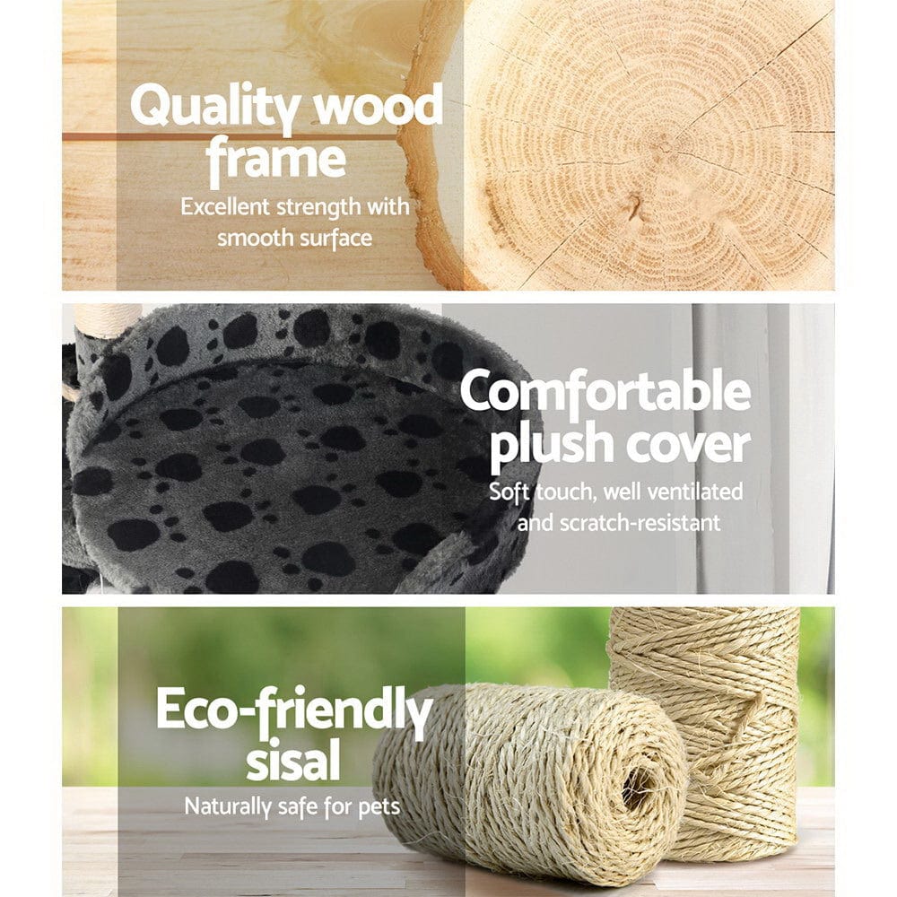 Spud Jax Petshop i.Pet Cat Tree 120cm Trees Scratching Post Scratcher Tower Condo House Furniture Wood 120cm Pet Care