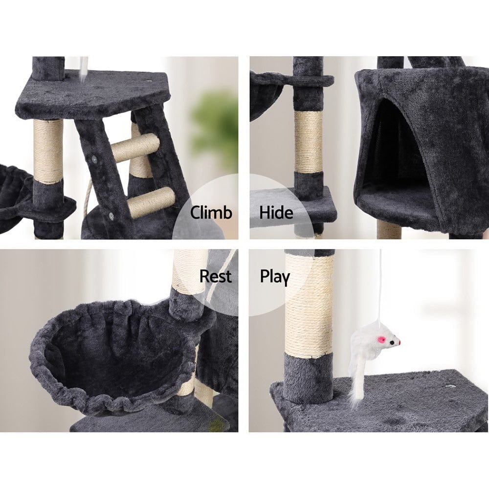 Spud Jax Petshop i.Pet Cat Tree 120cm Trees Scratching Post Scratcher Tower Condo House Furniture Wood Multi Level Pet Care