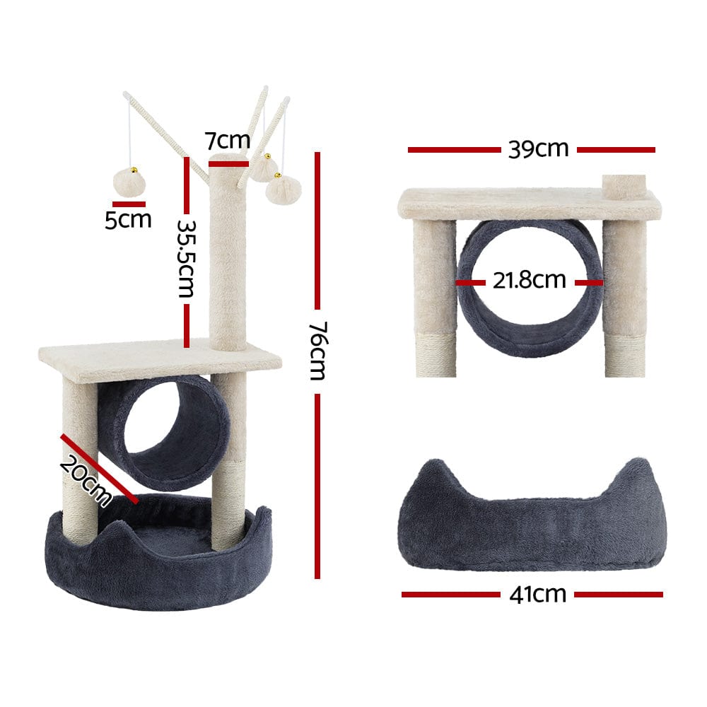 Spud Jax Petshop i.Pet Cat Tree 76cm Scratching Post Tower Scratcher Condo House Hanging toys Pet Care > Cat Supplies