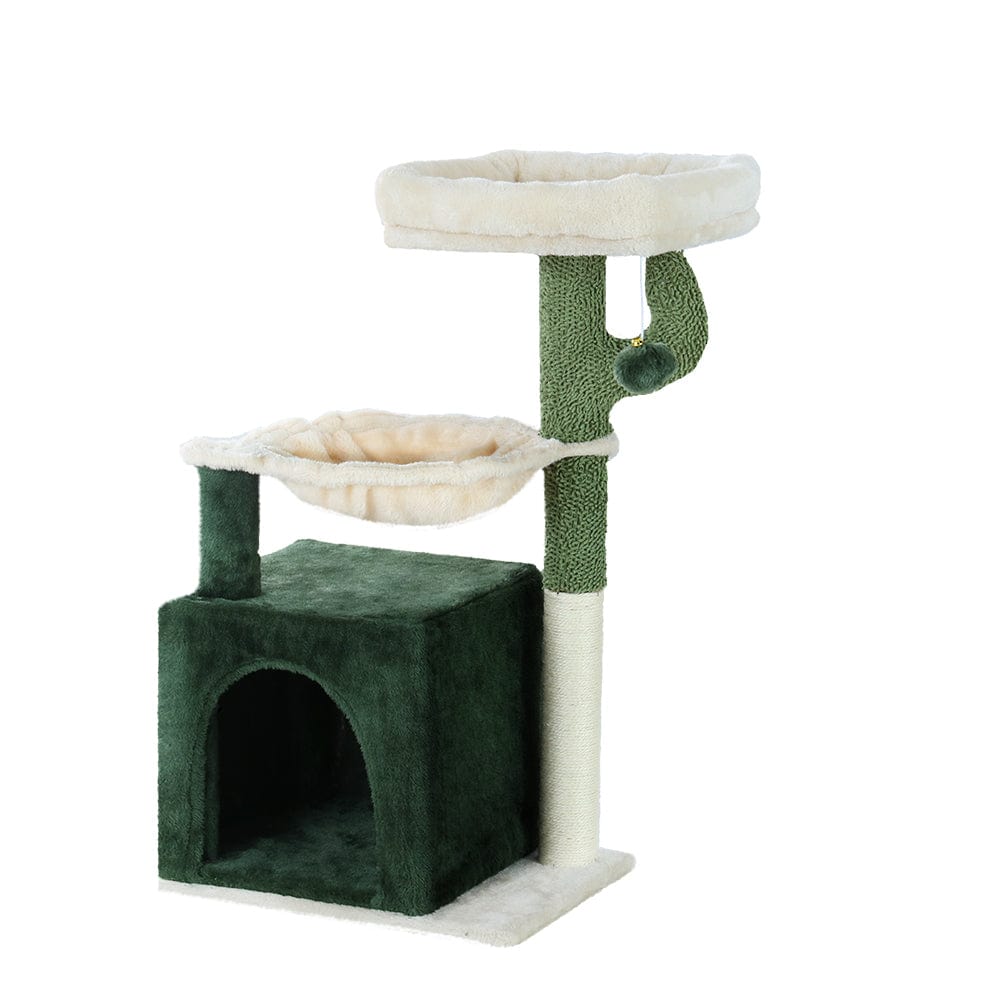 Spud Jax Petshop i.Pet Cat Tree 78cm Scratching Post Tower Scratcher Wood Condo House Bed Toys Green Pet Care > Cat Supplies > Cat Scratching Posts