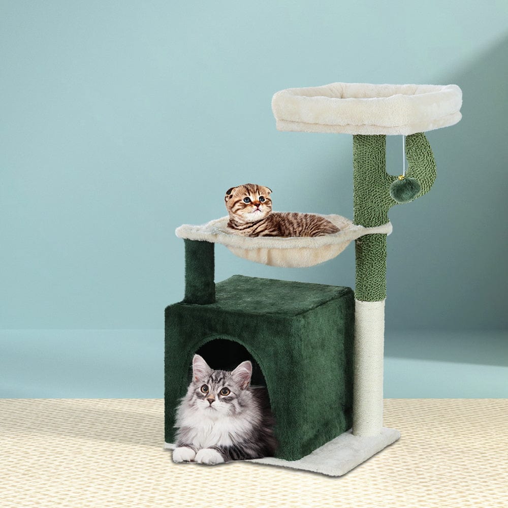 Spud Jax Petshop i.Pet Cat Tree 78cm Scratching Post Tower Scratcher Wood Condo House Bed Toys Green Pet Care > Cat Supplies > Cat Scratching Posts