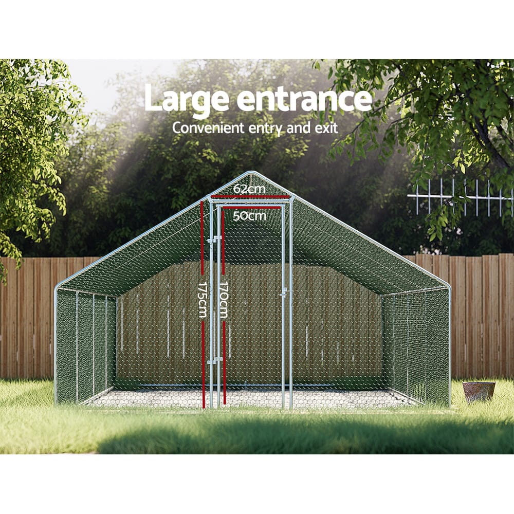 Spud Jax Petshop i.Pet Chicken Coop Cage 3x8x2m Galvanised Steel i.Pet Chicken Coop Cage 3x8x2m Galvanised Steel Pet Care > Coops & Hutches