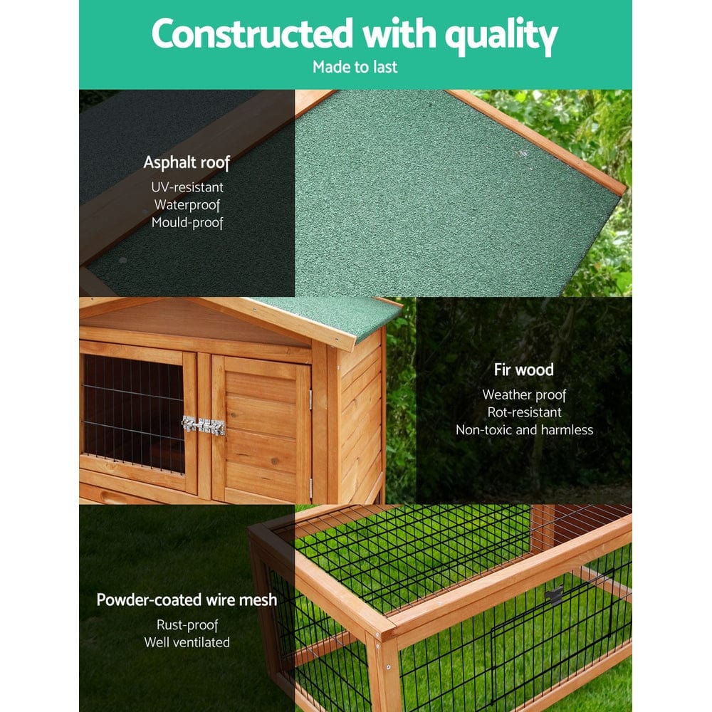 Spud Jax Petshop i.Pet Chicken Coop Rabbit Hutch 155cm x 49cm x 90cm Large Chicken Coop Wooden Run Cage House Outdoor i.Pet Chicken Coop Rabbit Hutch 155cm x 49cm x 90cm Large Chicken Coop Wooden Run Cage House Outdoor Pet Care