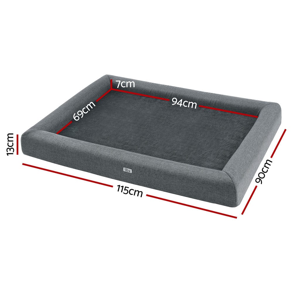 Spud Jax Petshop i.Pet Pet Bed Dog Cat Extra Large Calming Soft Sofa Cushion Egg Crate Washable Grey i.Pet Pet Bed Dog Cat Extra Large Calming Soft Sofa Cushion Egg Crate Washable Grey Pet Care > Dog Supplies > Dog Beds