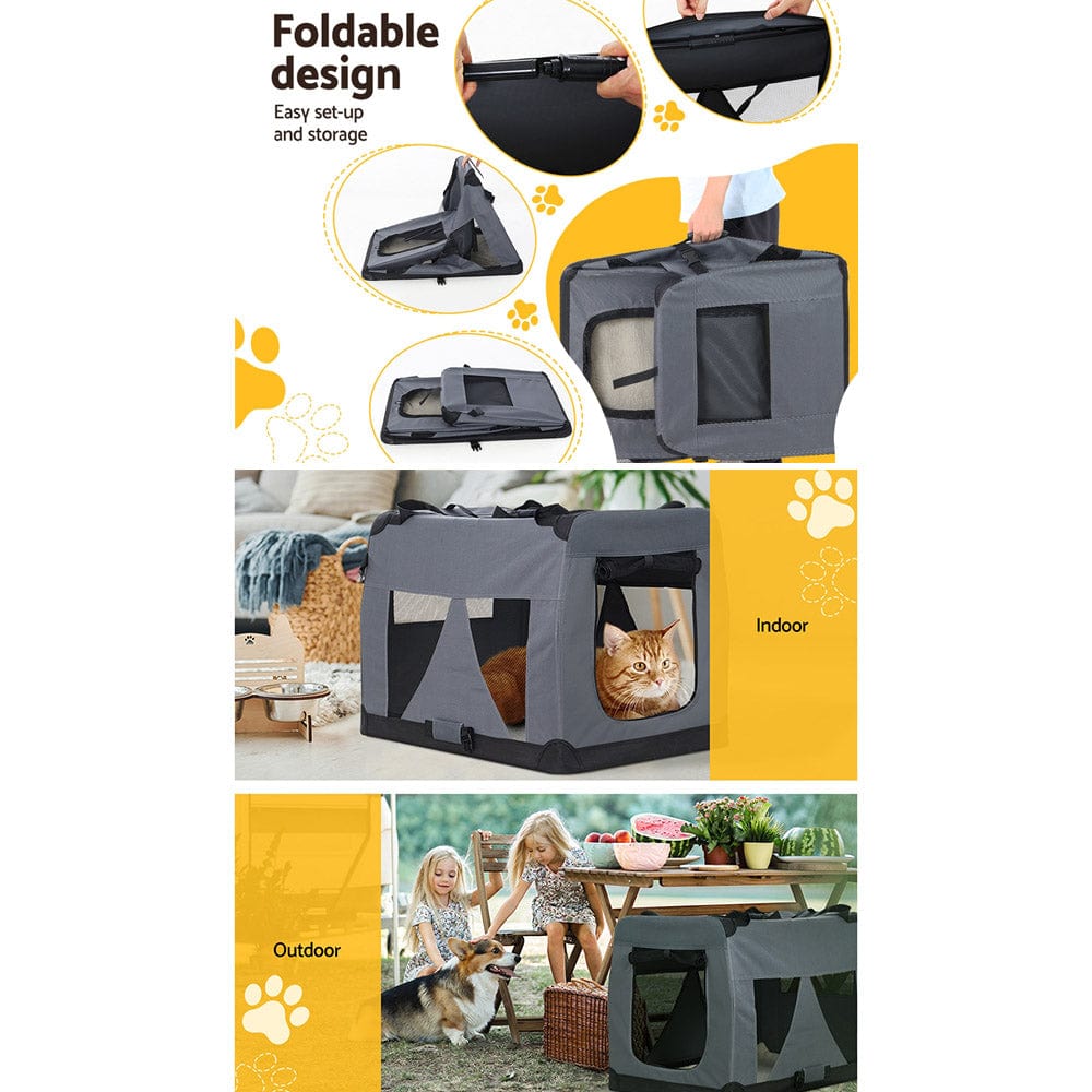 Spud Jax Petshop i.Pet Pet Carrier Soft Crate Dog Cat Travel 82x58CM Portable Foldable Car XL i.Pet Pet Carrier Soft Crate Dog Cat Travel 82x58CM Portable Foldable Car XL Pet Care > Cat Supplies > Cat Carriers & Crates
