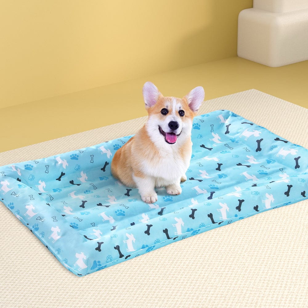 Spud Jax Petshop i.Pet Pet Cooling Mat Gel Dog Cat Self-cool Puppy Pad Large Bed Summer Blue Pet Care > Dog Supplies > Dog Beds