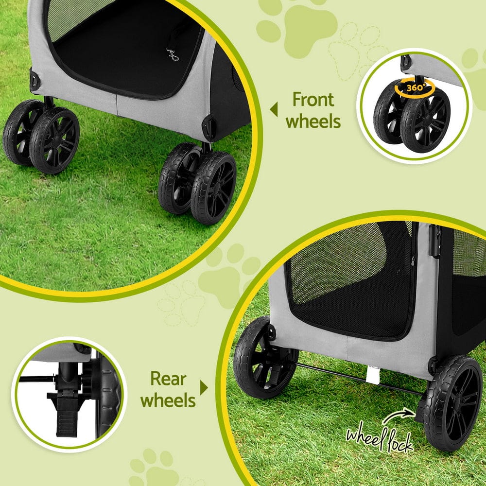 Spud Jax Petshop i.Pet Pet Dog Stroller Pram Large Carrier Cat Travel Foldable Strollers 4 Wheels i.Pet Pet Dog Stroller Pram Large Carrier Cat Travel Foldable Strollers 4 Wheels Pet Care