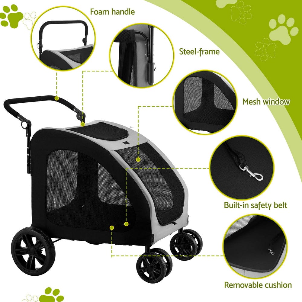 Spud Jax Petshop i.Pet Pet Dog Stroller Pram Large Carrier Cat Travel Foldable Strollers 4 Wheels i.Pet Pet Dog Stroller Pram Large Carrier Cat Travel Foldable Strollers 4 Wheels Pet Care