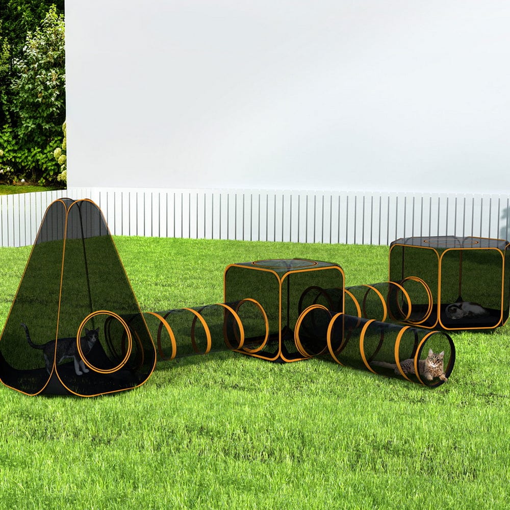 Spud Jax Petshop i.Pet Pet Playpen Cat House 6 IN 1 Tent Tunnel Dog Cage Puppy Rabbit Play Portable Pet Care > Dog Supplies > Dog Playpens & Gates