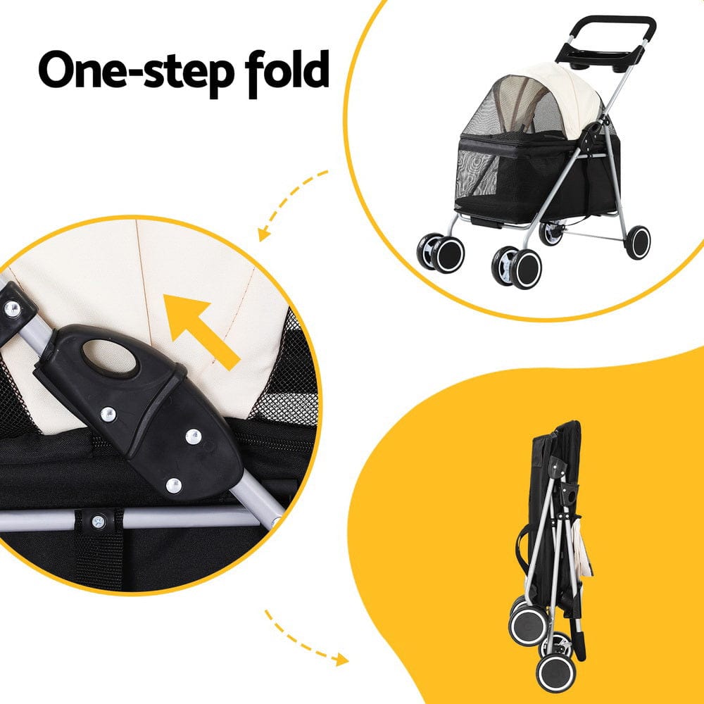 Spud Jax Petshop i.Pet Pet Stroller Pram Dog Cat Carrier Cage Large Travel Pushchair Foldable 4 Wheels i.Pet Pet Stroller Pram Dog Cat Carrier Cage Large Travel Pushchair Foldable 4 Wheels Pet Care > Cat Supplies > Cat Carriers & Crates