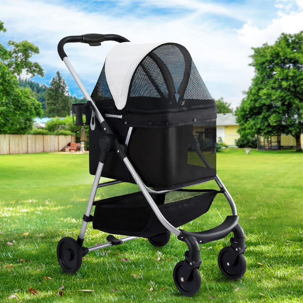Spud Jax Petshop i.Pet Pet Stroller Pram Dog Cat Carrier Cage Large Travel Pushchair Foldable 4 Wheels i.Pet Pet Stroller Pram Dog Cat Carrier Cage Large Travel Pushchair Foldable 4 Wheels Pet Care > Cat Supplies > Cat Carriers & Crates