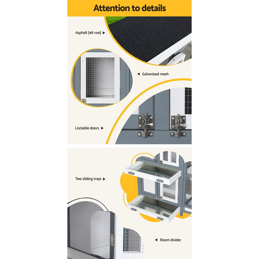 Spud Jax Petshop i.Pet Rabbit Hutch Chicken Coop 98cm x 45cm x 92cm Chicken Coop Large Wooden House Run Cage Outdoor i.Pet Rabbit Hutch Chicken Coop 98cm x 45cm x 92cm Chicken Coop Large Wooden House Run Cage Outdoor Pet Care