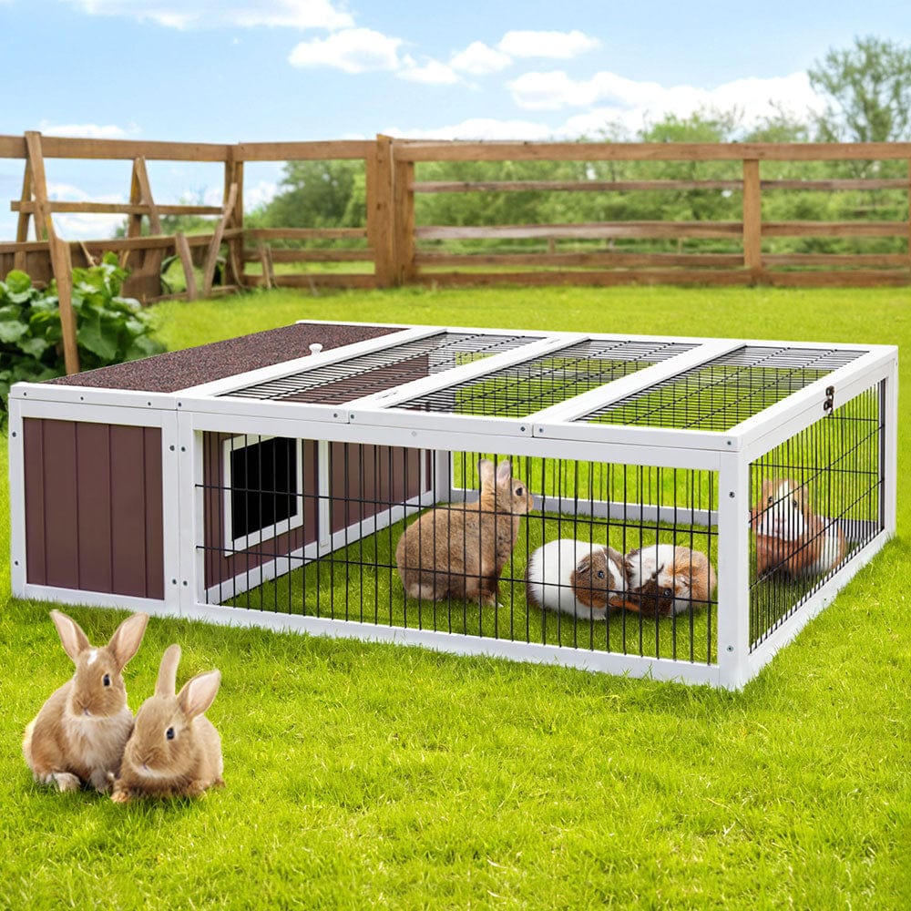 Spud Jax Petshop i.Pet Wooden Rabbit Hutch Chicken Coop Run Cage Habitat House Outdoor Large i.Pet Wooden Rabbit Hutch Chicken Coop Run Cage Habitat House Outdoor Large Home & Garden