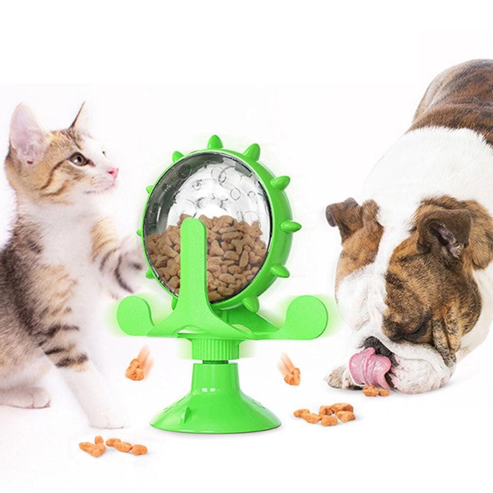 Spud Jax Petshop Interactive Pet Treats Dispenser Toy 360 Degrees Rotating Windmill Toy Slow Dog Cat Feeder Green Interactive Pet Treats Dispenser Toy 360 Degrees Rotating Windmill Toy Slow Dog Cat Feeder Green Pet Care > Dog Supplies > Dog Bowls, Feeders & Waterers