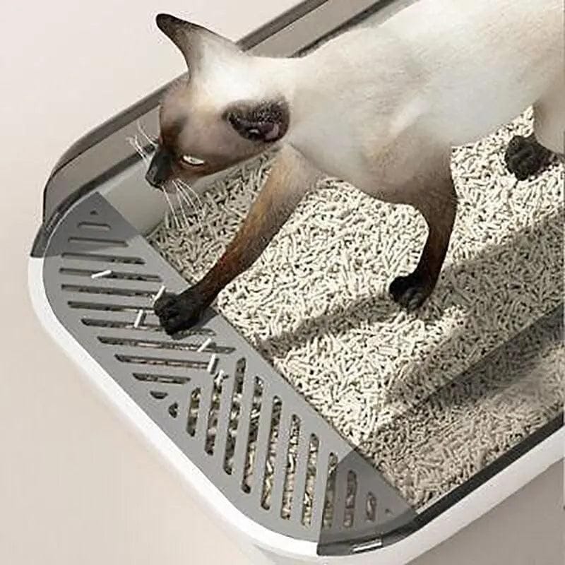 Spud Jax Petshop Litter Tray Box with Splash Guard and Wide Opening for Cats Open Top Design - Grey Litter Tray Box with Splash Guard and Wide Opening for Cats Open Top Design - Grey Pet Care > Cat Supplies > Cat Litter