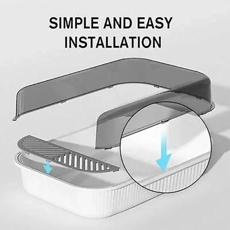 Spud Jax Petshop Litter Tray Box with Splash Guard and Wide Opening for Cats Open Top Design - Grey Litter Tray Box with Splash Guard and Wide Opening for Cats Open Top Design - Grey Pet Care > Cat Supplies > Cat Litter