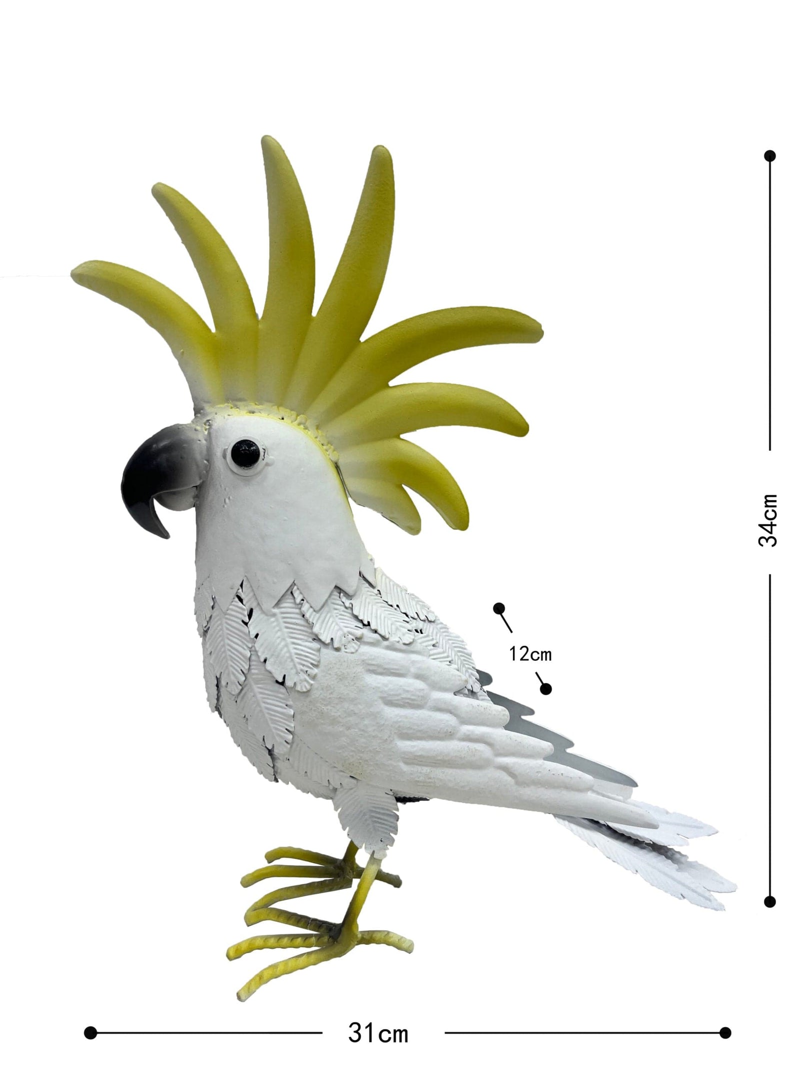 Spud Jax Petshop Metal Cockatoo Ornament 34cm Metal Cockatoo Ornament 34cm Pet Care > Bird > Bird Cages & Stands