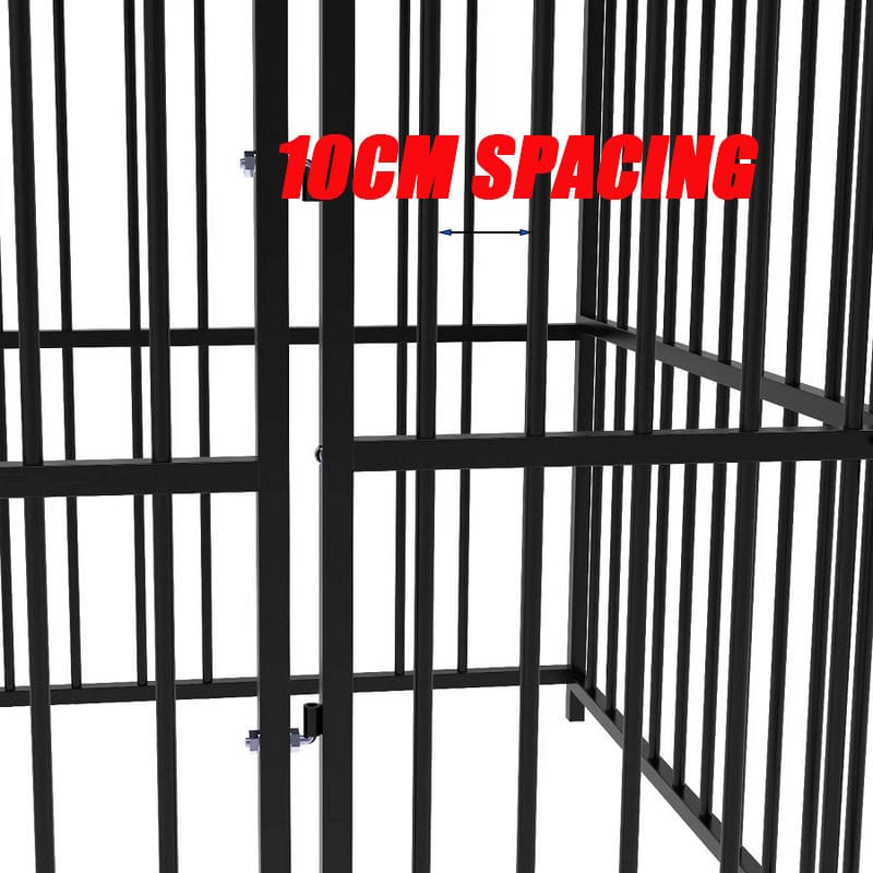 Spud Jax Petshop Pawhub Heavy Duty Dog Cage Black Metal Kennel Indoor Outdoor 3M Pawhub Heavy Duty Dog Cage Black Metal Kennel Indoor Outdoor 3M Pet Care > Dog Supplies > Dog Kennels