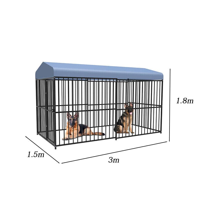 Spud Jax Petshop Pawhub Heavy Duty Dog Cage Black Metal Kennel Indoor Outdoor 3M Pawhub Heavy Duty Dog Cage Black Metal Kennel Indoor Outdoor 3M Pet Care > Dog Supplies > Dog Kennels