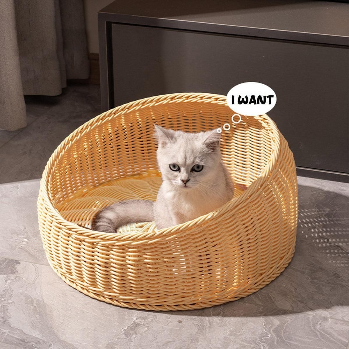 Spud Jax Petshop Rattan Cat Nest Four Seasons Open Cat House Summer Bed for Cats Pet Supplies - Green Rattan Cat Nest Four Seasons Open Cat House Summer Bed for Cats Pet Supplies - Green Pet Care > Cat Supplies > Cat Furniture