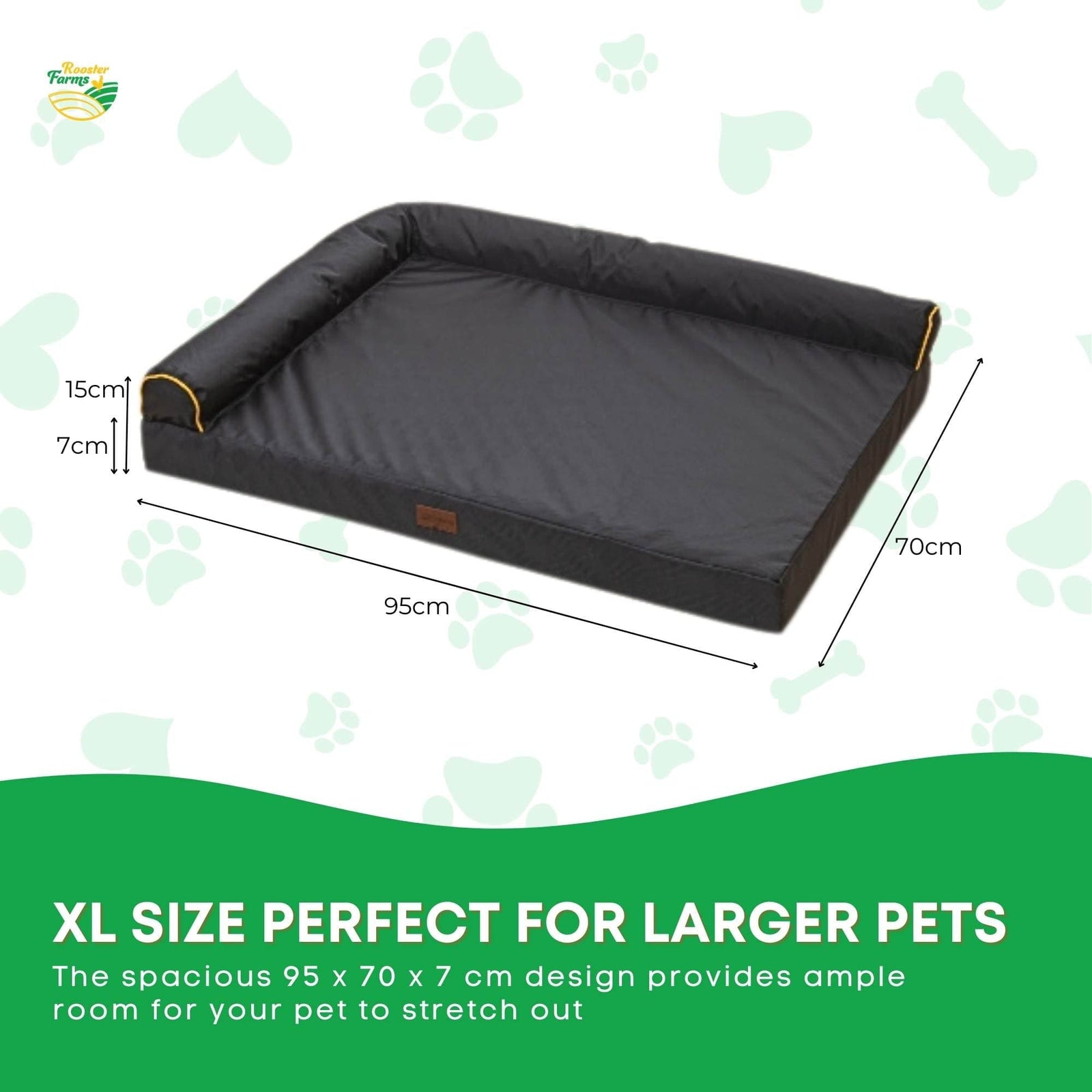 Spud Jax Petshop Rooster Farms Supportive Dog Bed XL Grey - Egg Crate Foam Waterproof Mattress Rooster Farms Supportive Dog Bed XL Grey - Egg Crate Foam Waterproof Mattress Pet Care > Dog Supplies > Dog Beds