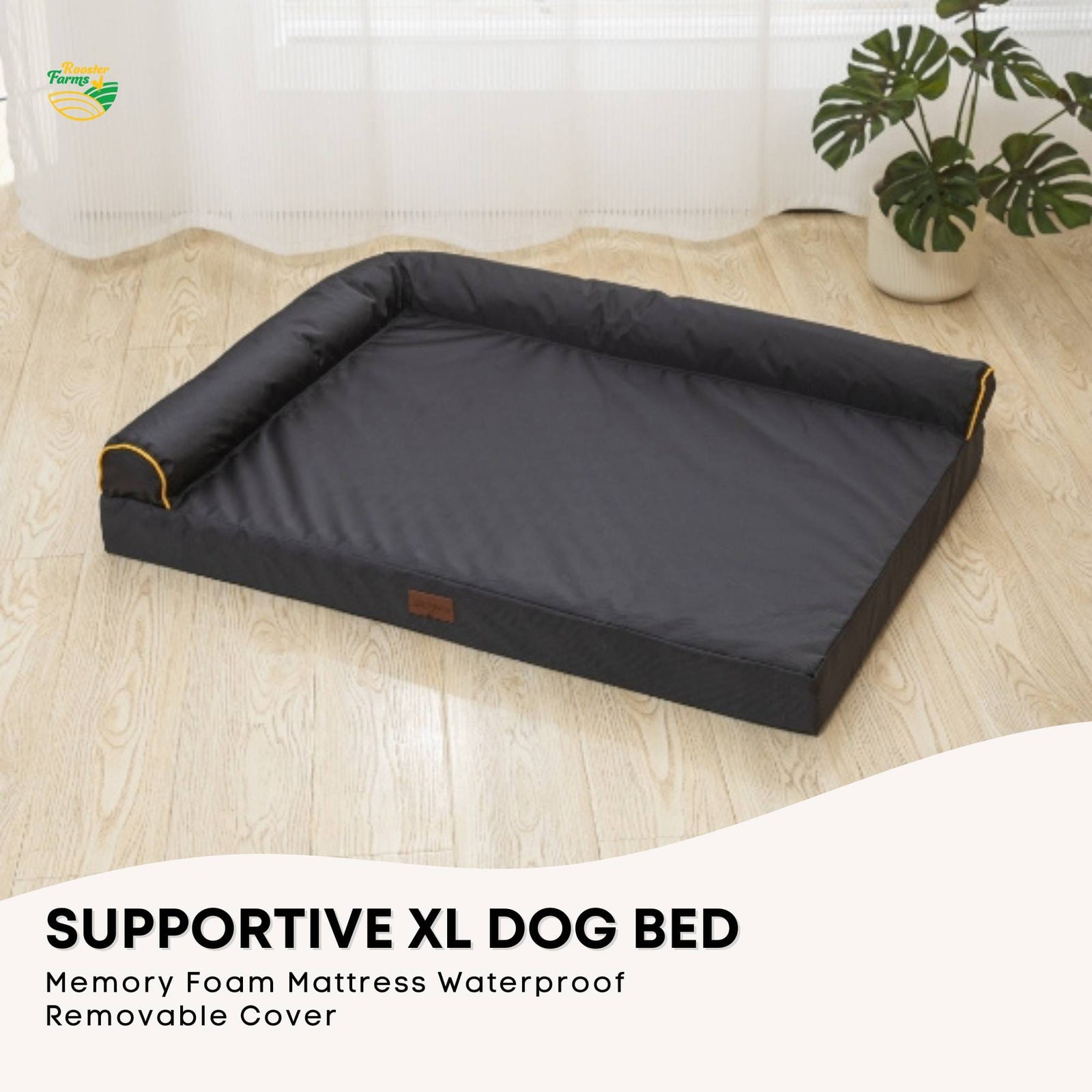 Spud Jax Petshop Rooster Farms Supportive Dog Bed XL Grey - Egg Crate Foam Waterproof Mattress Rooster Farms Supportive Dog Bed XL Grey - Egg Crate Foam Waterproof Mattress Pet Care > Dog Supplies > Dog Beds