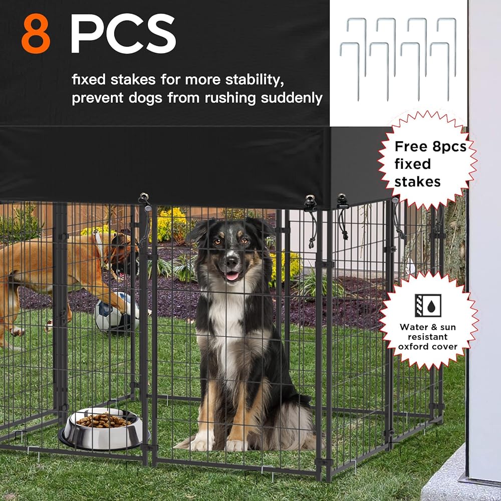 Spud Jax Petshop Small Outdoor Dog Kennel Pet Cage with Roof Cover 125x120x165cm Small Outdoor Dog Kennel Pet Cage with Roof Cover 125x120x165cm Pet Care > Dog Supplies > Dog Kennels