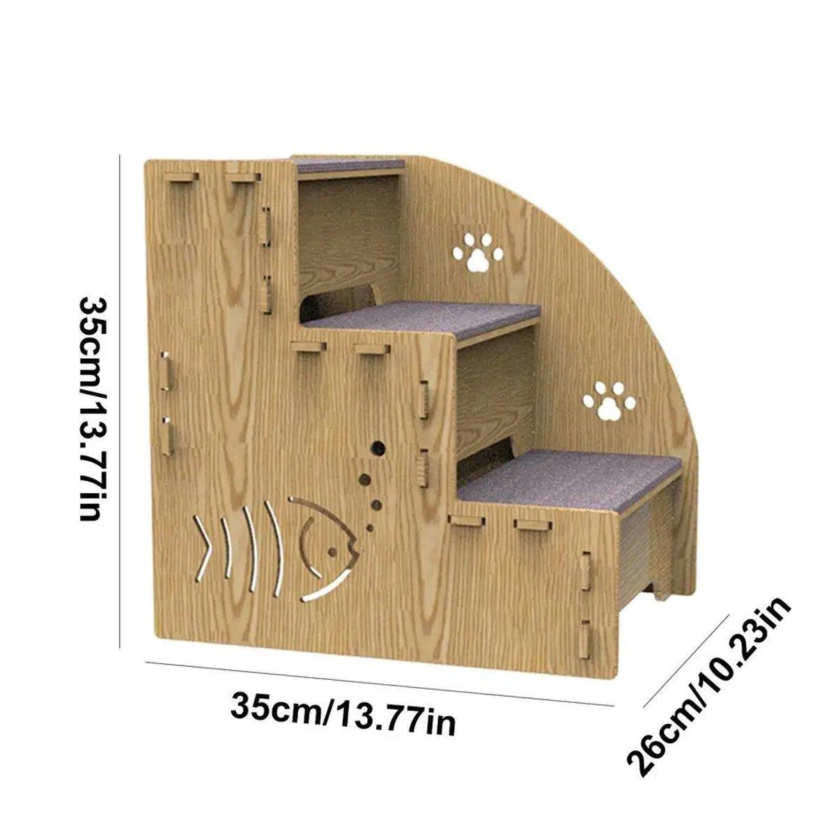 Spud Jax Petshop Wooden Pet Climbing Ladder Bed Step Frame Durable Climbing Frame for Small Pets Wooden Pet Climbing Ladder Bed Step Frame Durable Climbing Frame for Small Pets Pet Care > Cat Supplies > Cat Scratchers