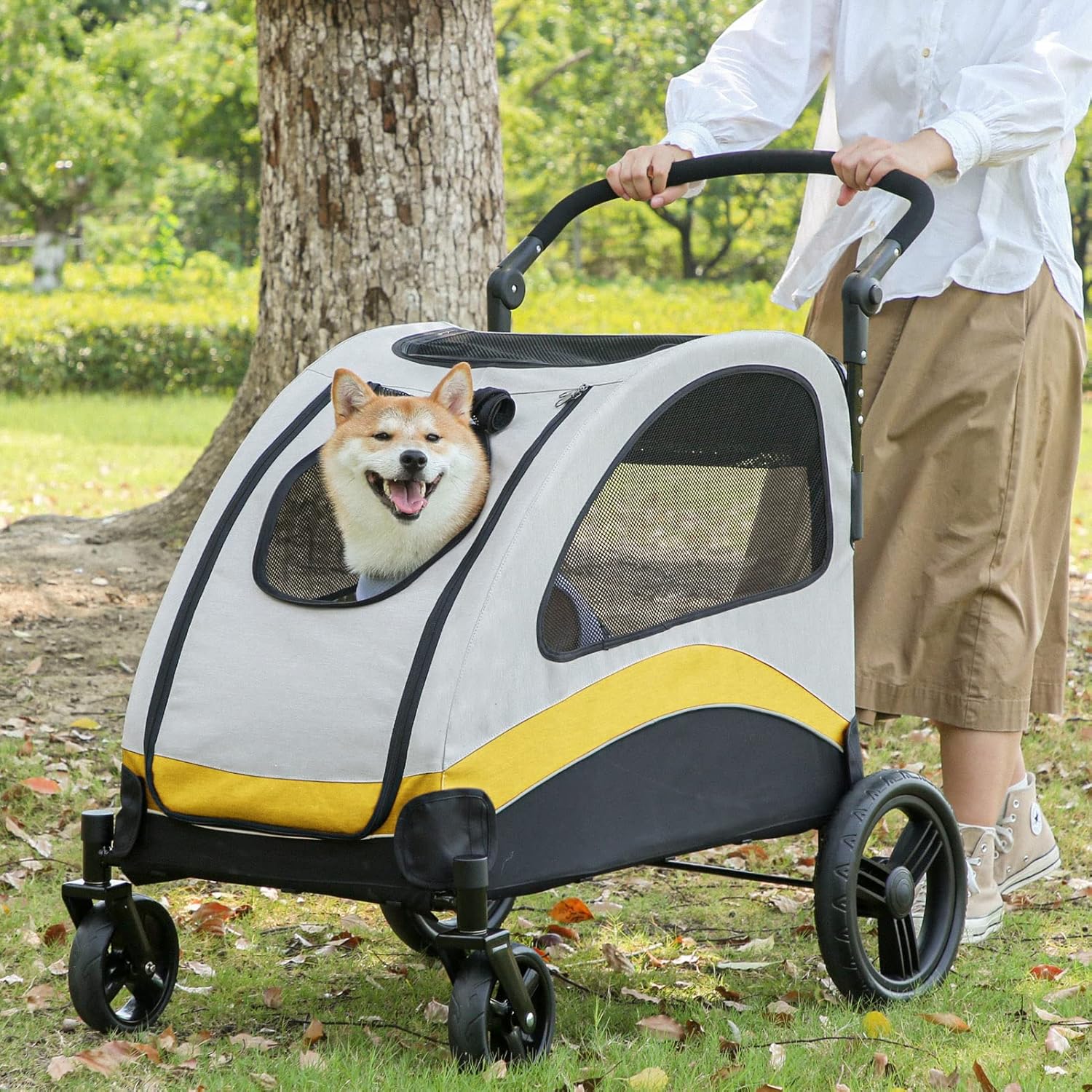 Spud Jax Petshop XL Dog Stroller Pet Pushchair Foldable Travel Cart XL Dog Stroller Pet Pushchair Foldable Travel Cart Pet Care > Cat Supplies > Cat Carriers & Crates