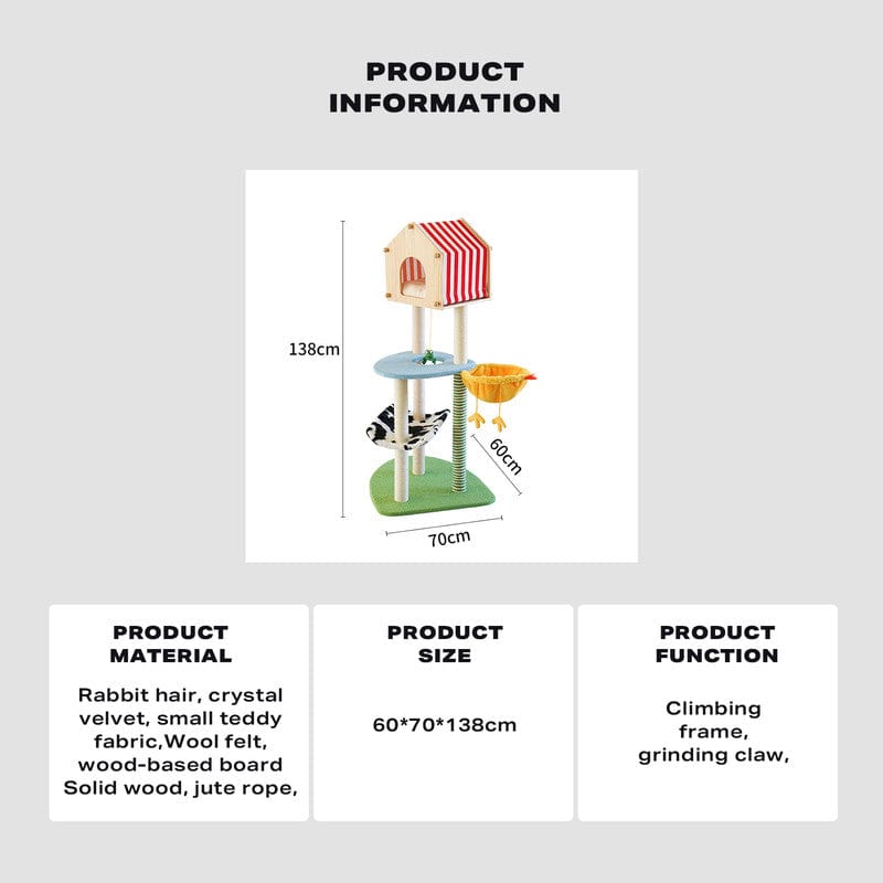 Spud Jax Petshop Farm cat climbing frame cat litter cat scratching post cat tree Pet Care