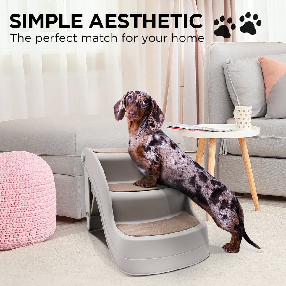 Spud Jax Petshop Furtastic 38cm Foldable Pet Stairs Ramp - Grey Pet Care