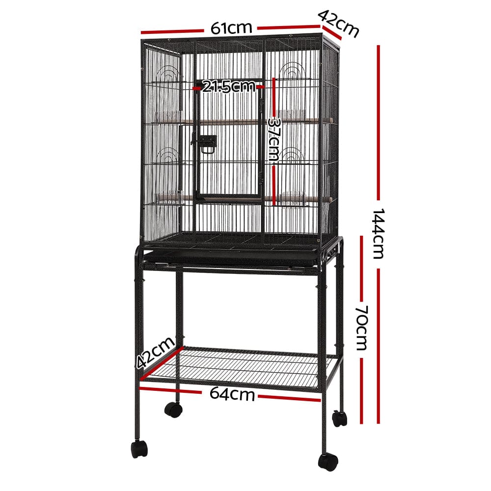 Spud Jax Petshop i.Pet Bird Cage Pet Cages Aviary 144CM Large Travel Stand Budgie Parrot Toys Pet Care